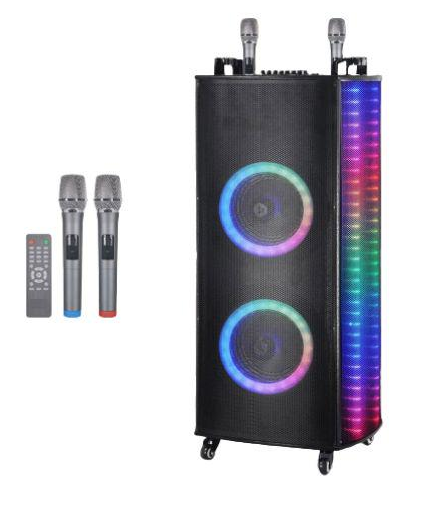 Колонка-бумбокс портативная XPRO 1212 100 Вт USB/SD/FM радио/Bluetooth/2 микрофона/ДУ (MER-15690)