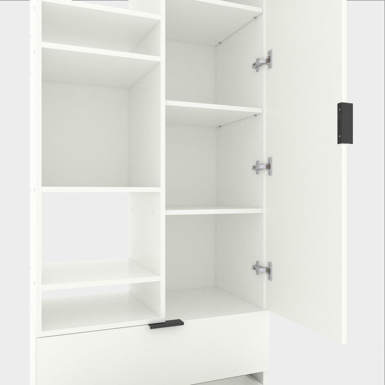 Шкаф Metkas Home A001L ЛДСП 800x420x2300 мм Белый Снег - фото 2 Шкаф Metkas Home A001L ЛДСП 800x420x2300 мм Белый Снег - фото 2