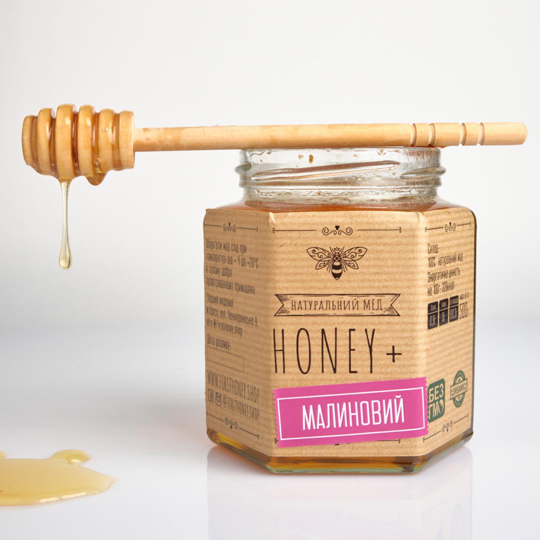 Мед натуральный Honey+ Natural малиновый 500 г Мед натуральный Honey+ Natural малиновый 500 г