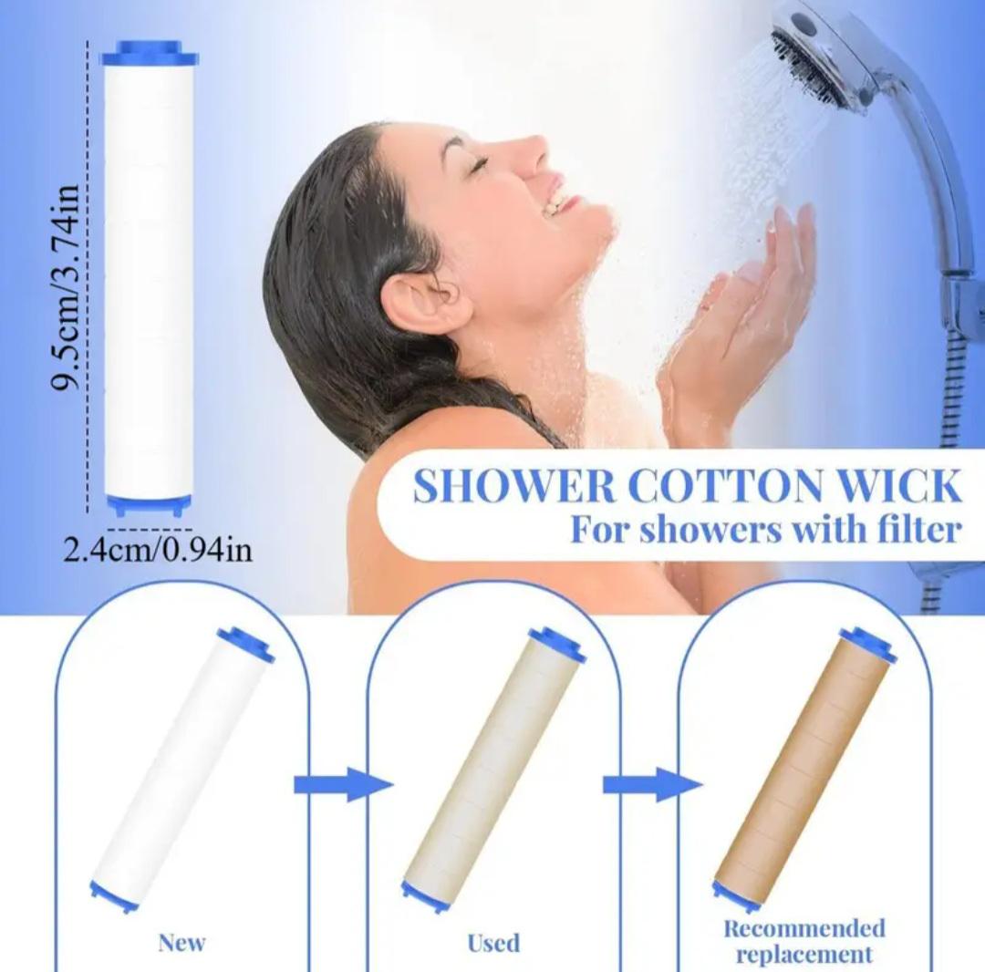 Змінний бавовняний фільтрувальний картридж у душ для очищення жорсткої води та видалення хлору/фториду (2600942740) - фото 11