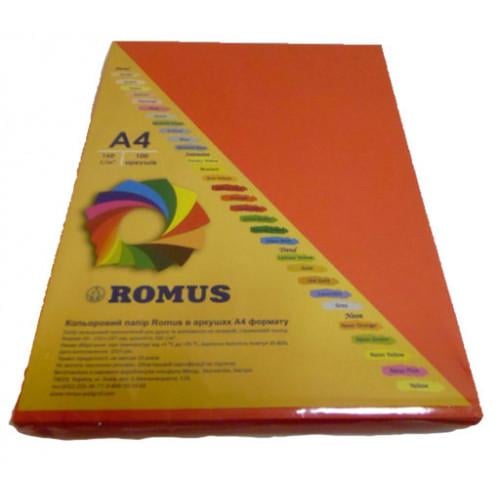 Бумага цветная Romus A4 160 г/м2 100 л. Коралово-красный (R50225) - фото 1