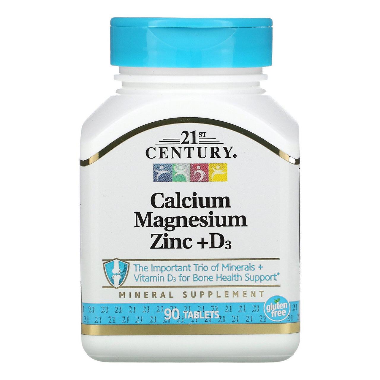 Комплекс витаминов 21st Century Calcium/Magnesium/Zinc/D3 90 таблеток