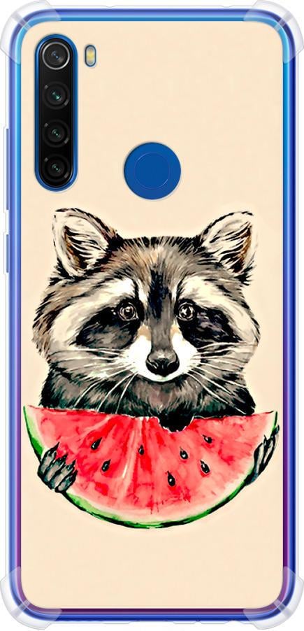 Чехол на Xiaomi Redmi Note 8T Енотик с арбузом (4605sp-1818-42517)