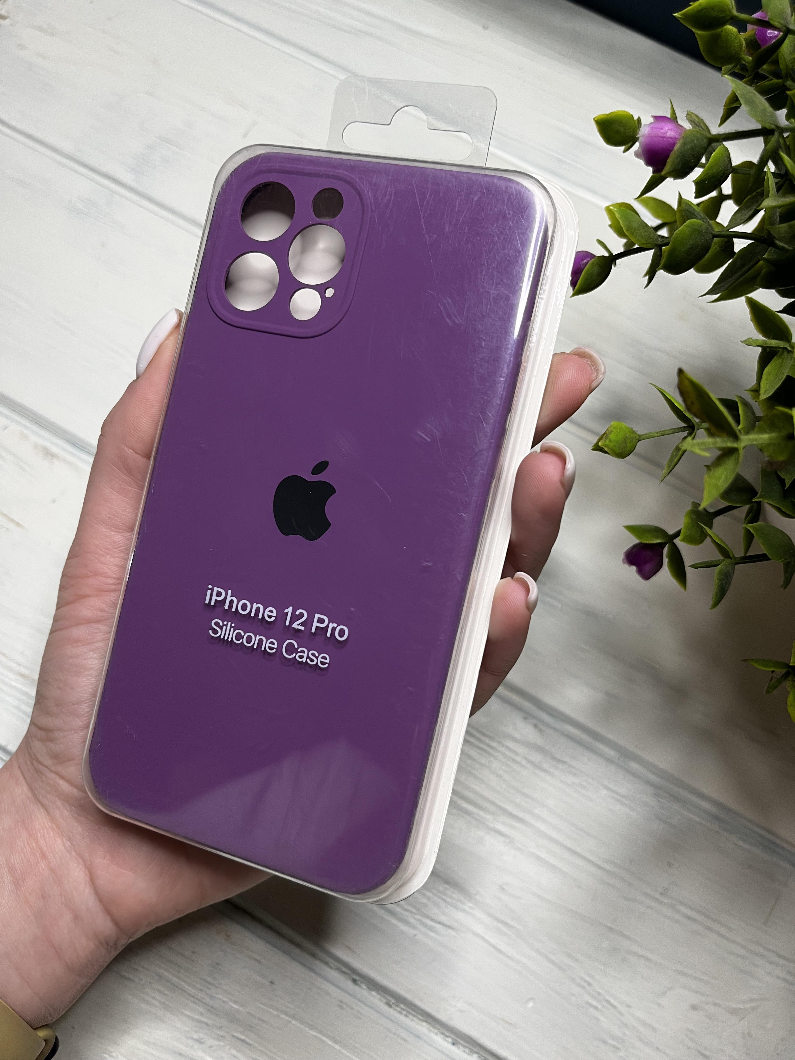 Чохол накладка на iPhone (Айфон) 12 pro квадратні борти silicone case full camera на apple