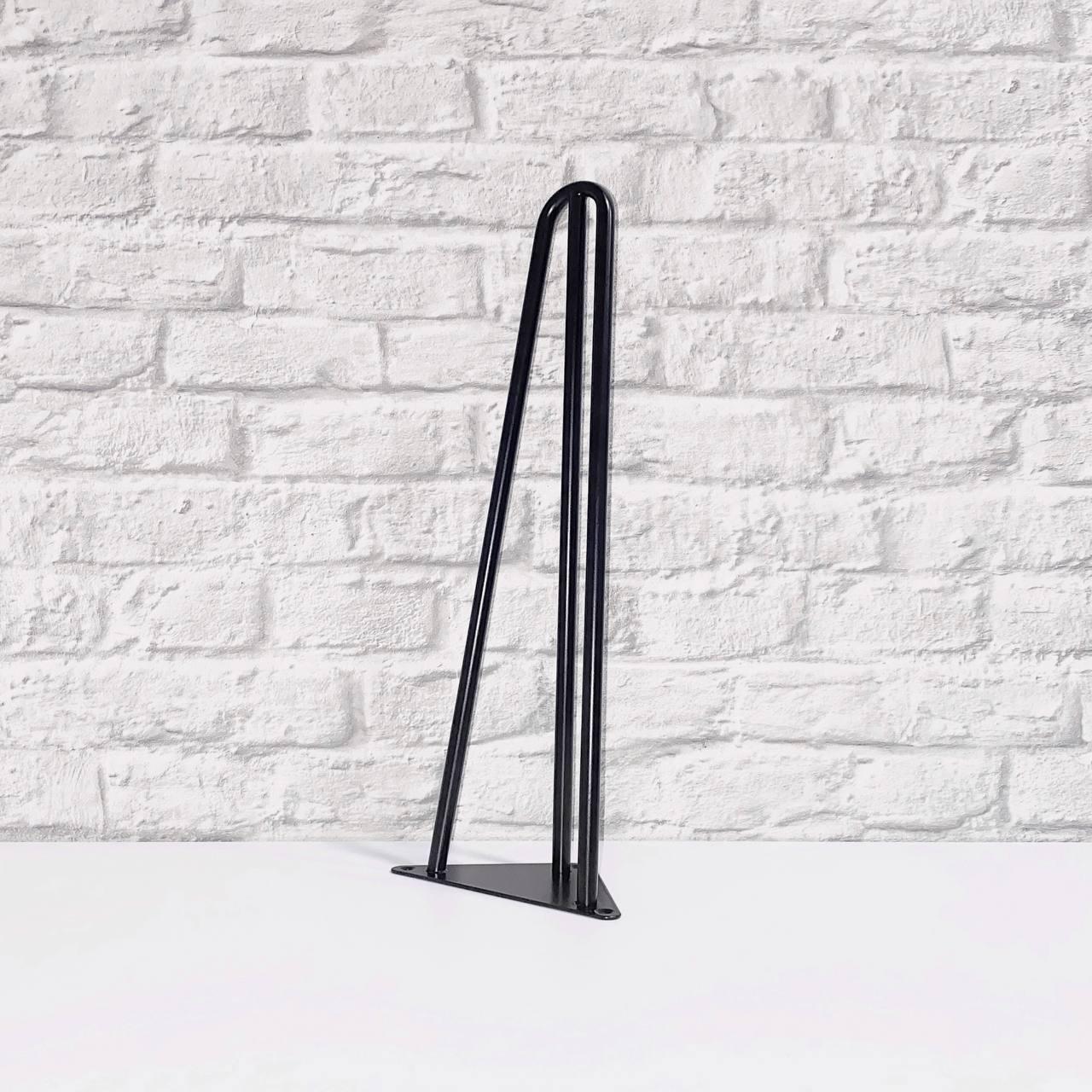 Ніжка шпилька потрійна Krei Hairpin Legs Н 200 мм труба Д-10x1,2 Чорний (НШ1004.20) - фото 3