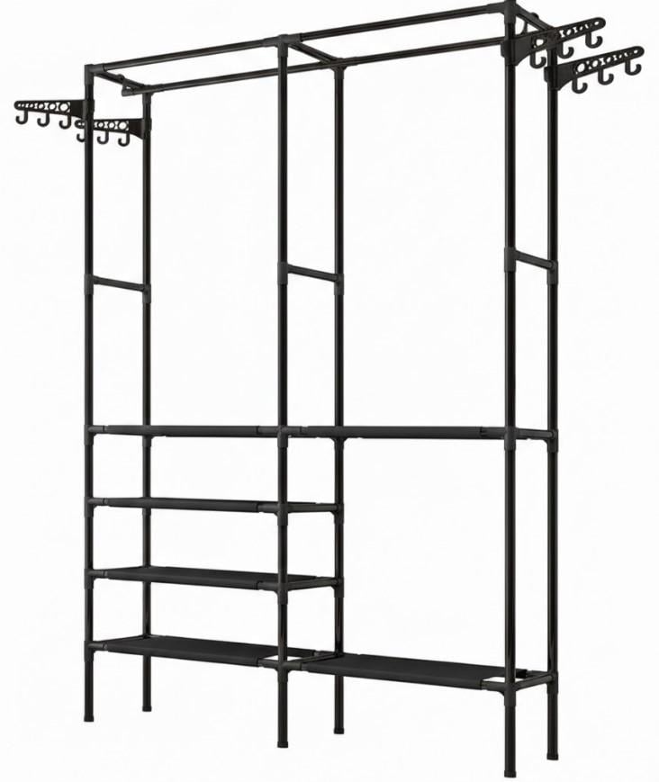 Вешалка для одежды Simple Coat с полками и крючками 86x43x173 см (2104619112)