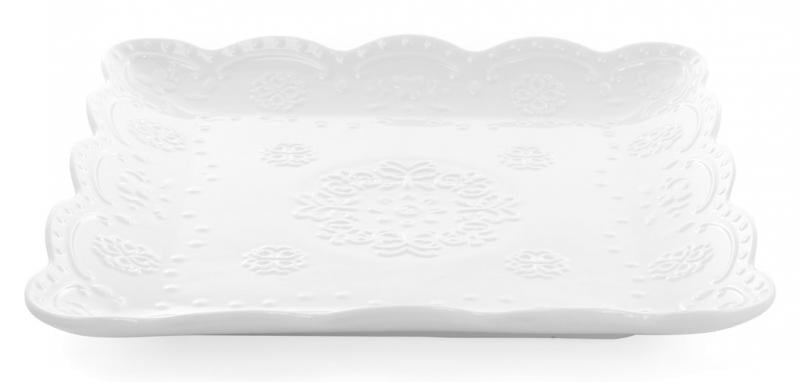 Набор фарфоровых блюд White City Кружево 20х20 см 5 шт. Белый (BD-988-140) Набор фарфоровых блюд White City Кружево 20х20 см 5 шт. Белый (BD-988-140)