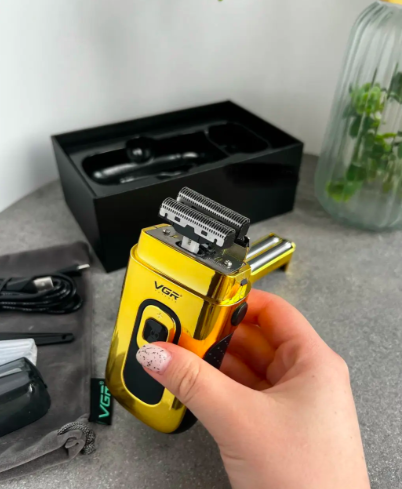 Шейвер-бритва професійний VGR V-332 акумуляторний з дисплеєм Золотий (24604645) - фото 8