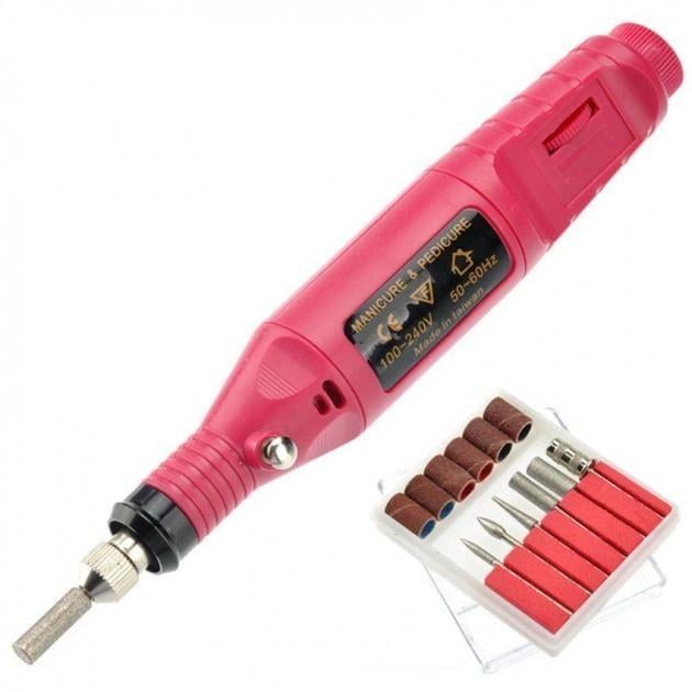 Фрезер для манікюру та педикюру Variable Speed ​​​​Rotary 6в1 20000 об/хв Рожевий (15000-0)