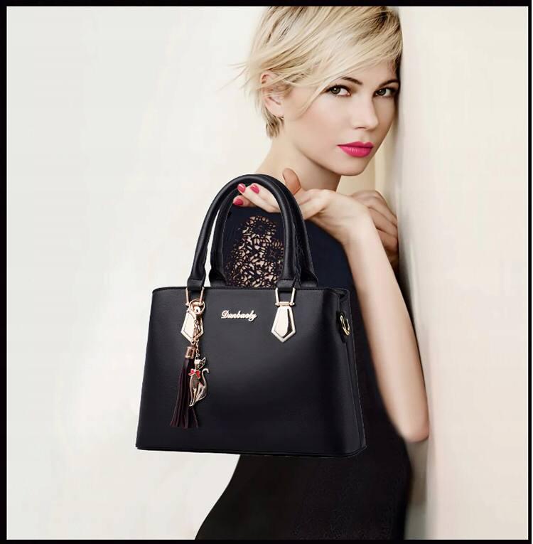 Набір сумок жіночі шкіра 2 шт. Чорний - фото 4 Набір сумок жіночі шкіра 2 шт. Чорний - фото 4