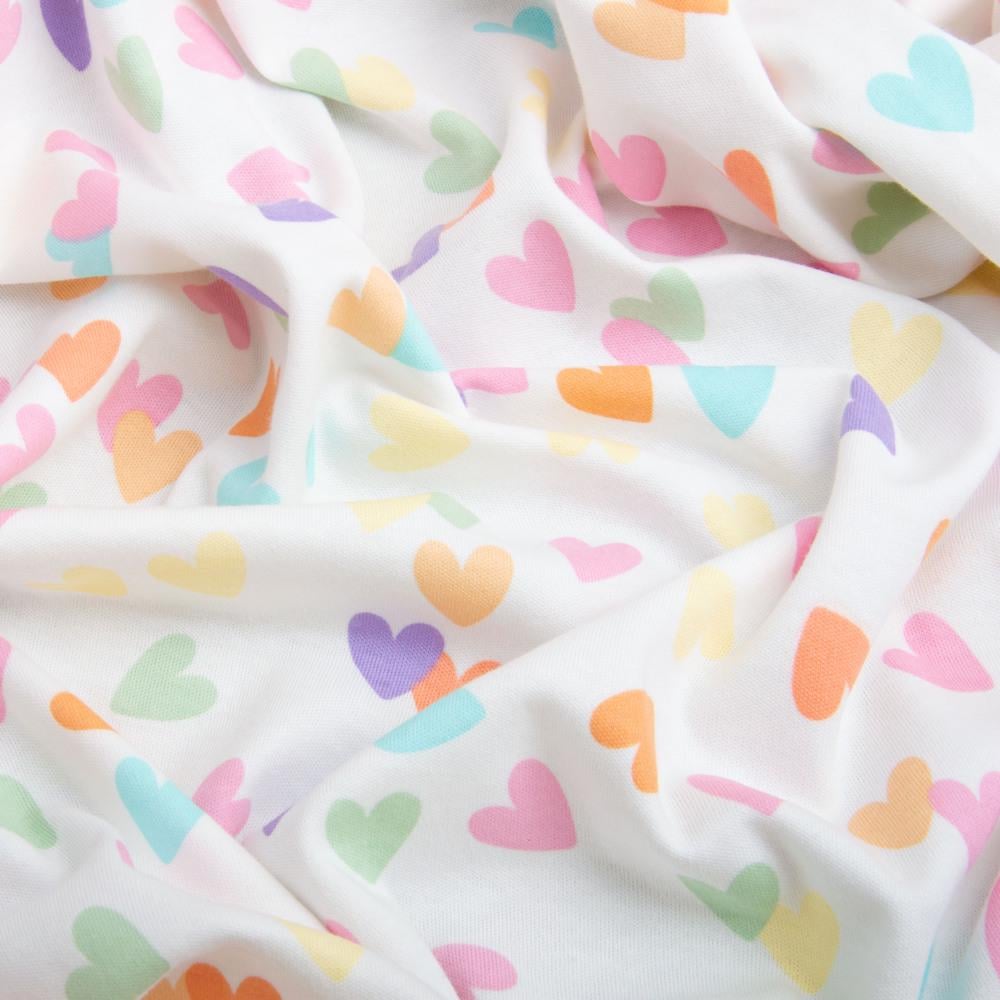 Ткань Интерлок трикотаж Сердечка 190 гр/м2 180 см (27360)