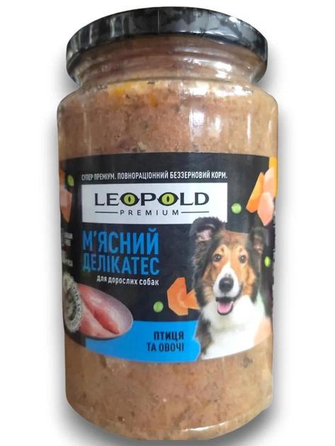 Корм влажный для собак Леопольд Мясной деликатес птица и овощи беззерновой 400 г