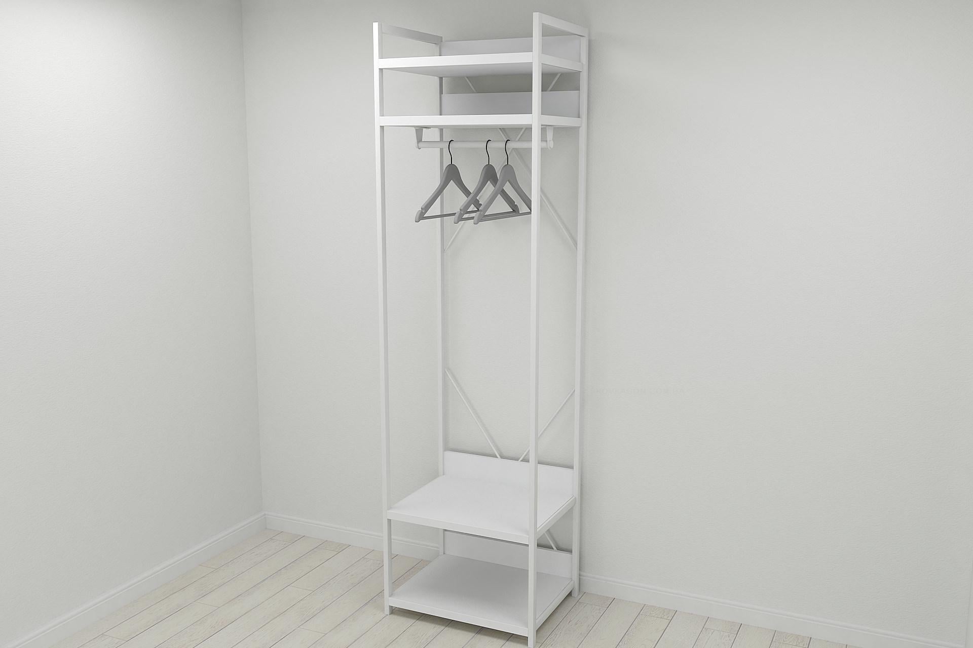 Шкаф-гардероб Ferrum-decor Коннект Уни секция 2 металл/ДСП 32 мм 220x60x50 см Белый (FRD-104543)