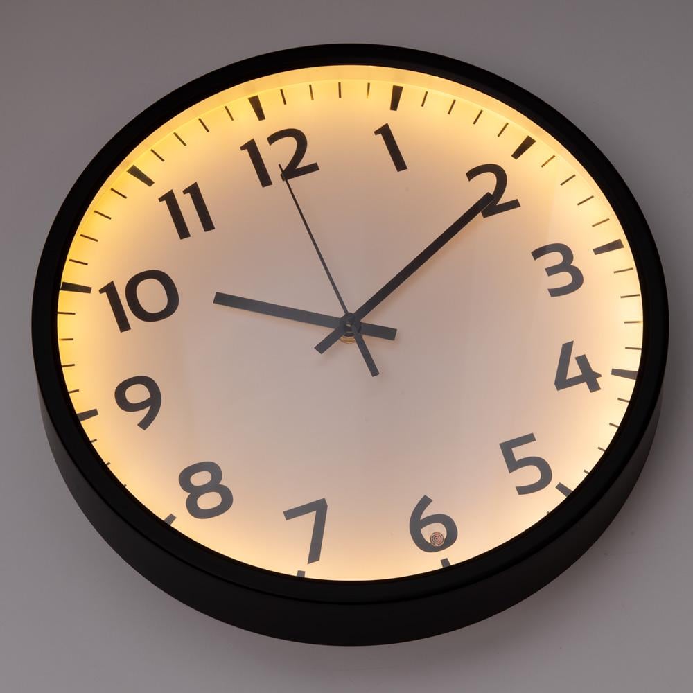 Годинник настінний LOSSO LN-30 Light Night безшумний з підсвічуванням Білий/Чорний (498098254)