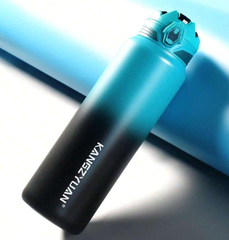 Термос из нержавеющей стали KANGZYUAN с двойной стенкой вакуумный 700 мл градиент Голубой (2456519731) - фото 9