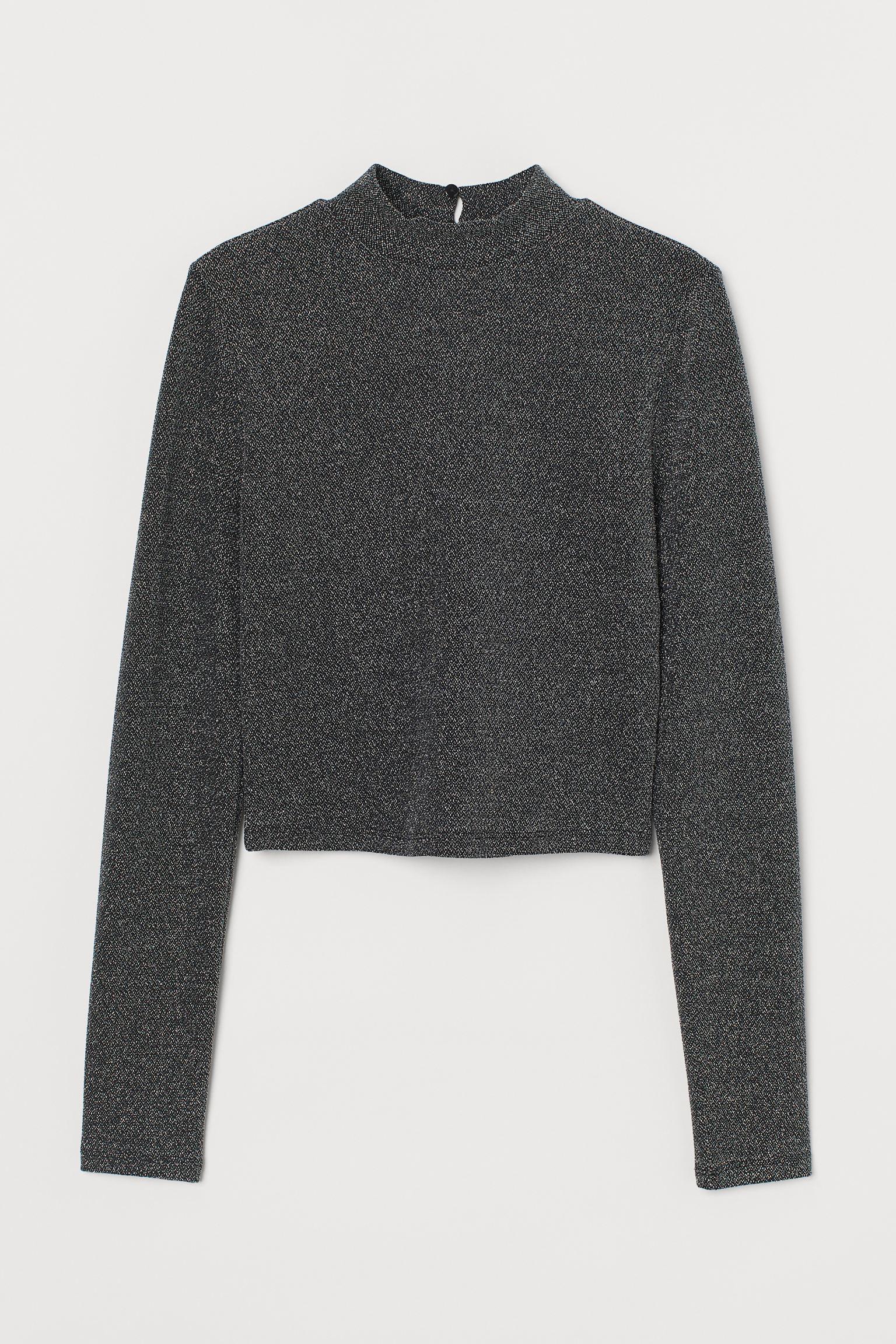 Топ с длинным рукавом XS Серебристый (9314442bar)