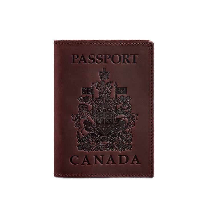 Обложка кожаная для паспорта с канадским гербом Crazy Horse Бордовый (A-027232) Обложка кожаная для паспорта с канадским гербом Crazy Horse Бордовый (A-027232)