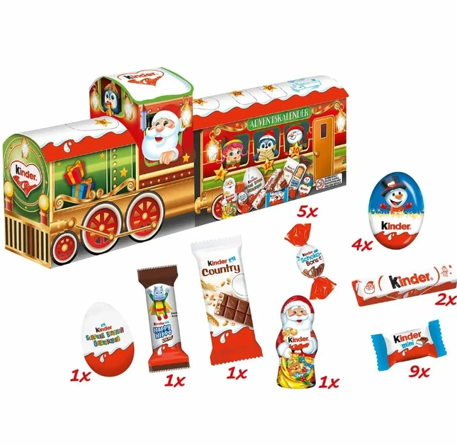 Адвент календарь Kinder Mix 3D-Zug поезд 226 г - фото 2 Адвент календарь Kinder Mix 3D-Zug поезд 226 г - фото 2