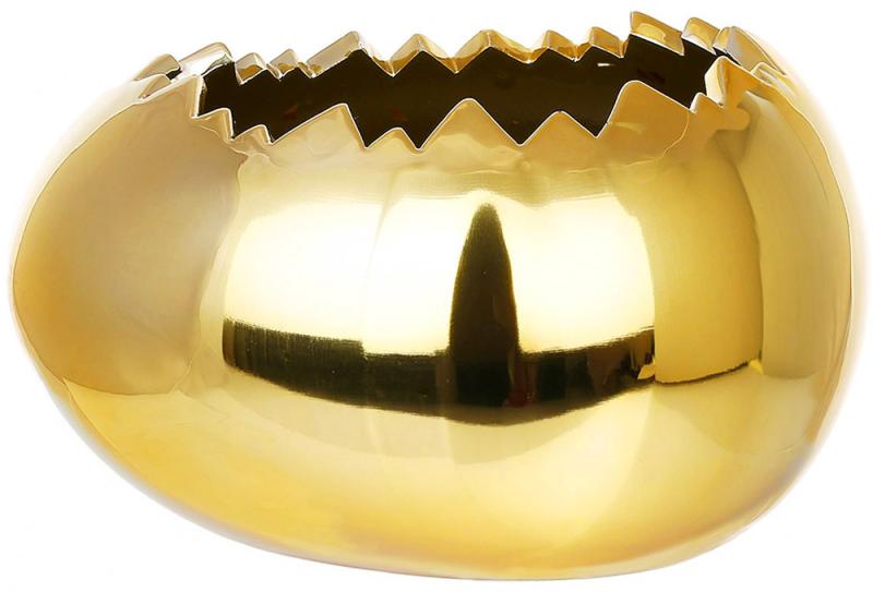 Кашпо фарфоровое Яйцо 17х13х10 см Золотой