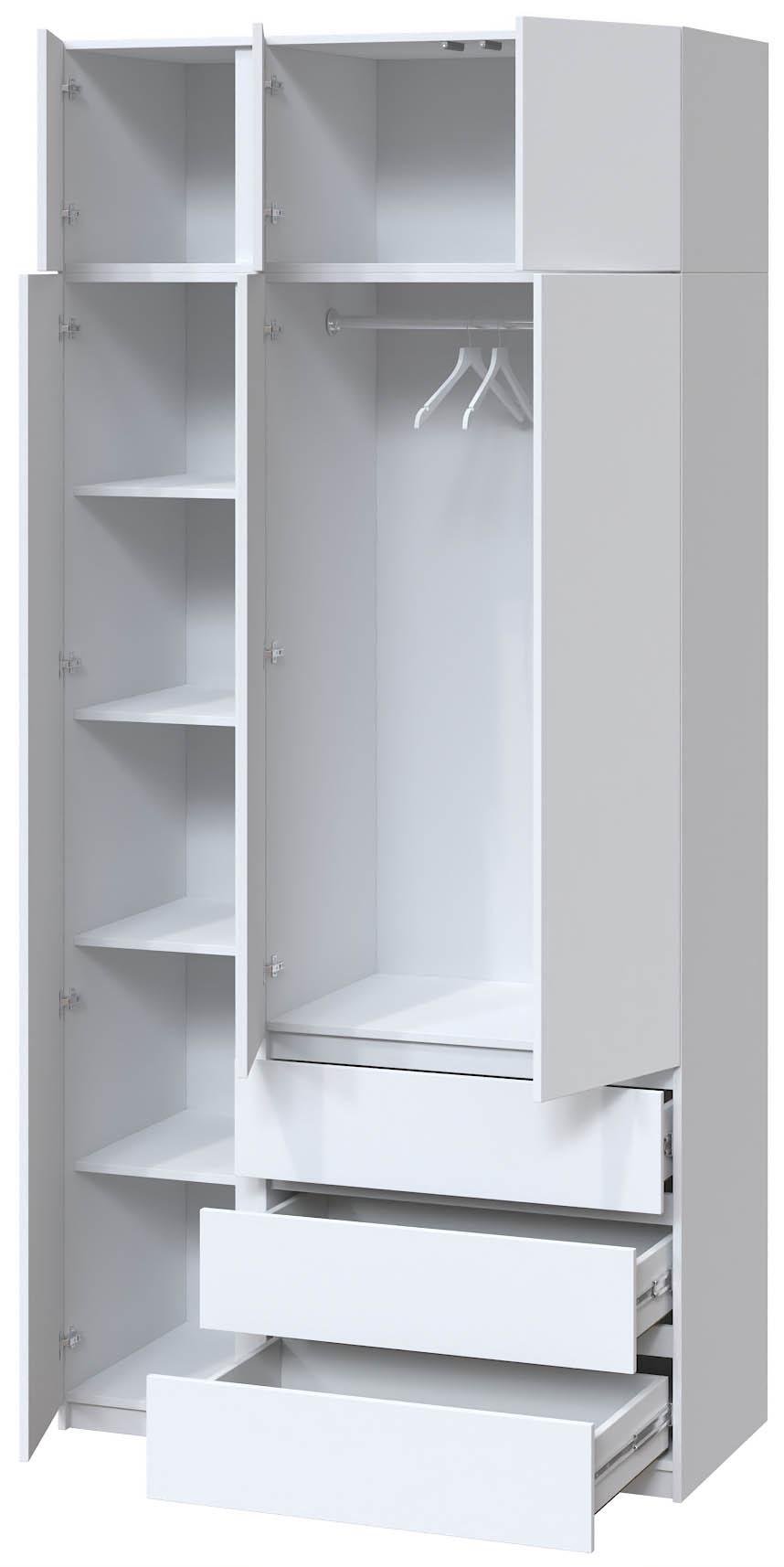 Шкаф Мастер Форм Брайт левосторонний с антресолью и зеркалом 1200х520х2400 мм Белый (32365) - фото 2 Шкаф Мастер Форм Брайт левосторонний с антресолью и зеркалом 1200х520х2400 мм Белый (32365) - фото 2