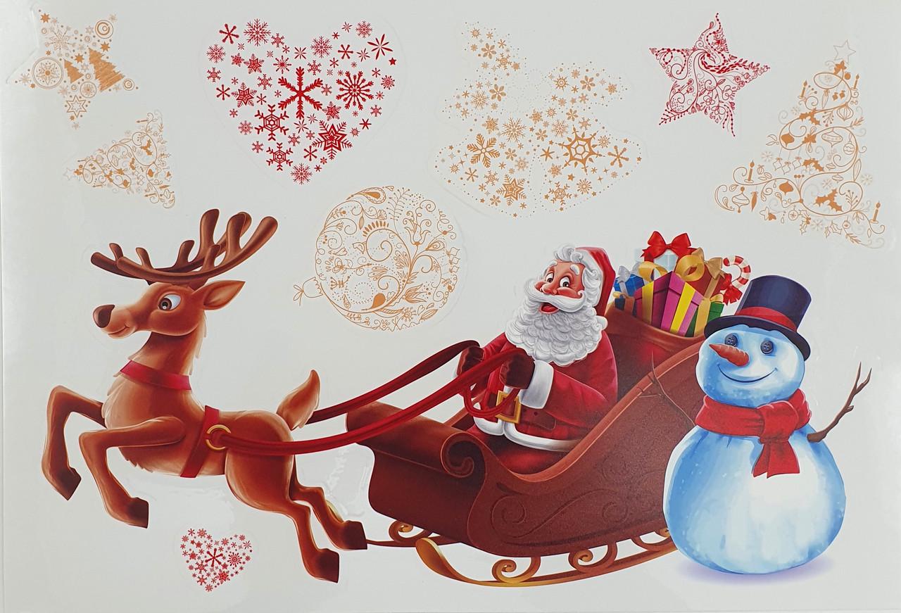 Набір новорічних наклейок Melinera 4в1 4 аркуша 22,5х33 см (1254624061) - фото 3