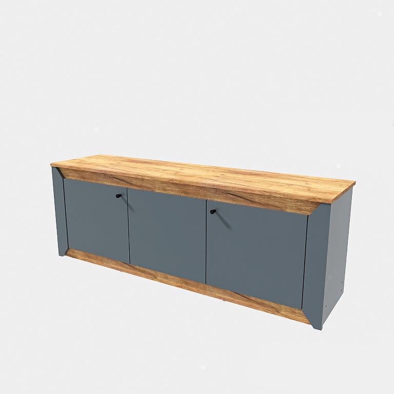 Тумба для ТВ Эверест Нордик-1500 150х37,8х53 см Дуб крафт золотой/Графитовый (ЕВ20671)