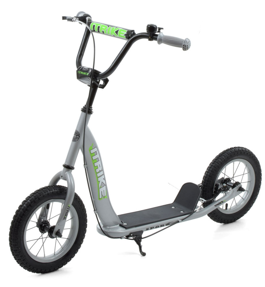 Самокат городской iTrike двухколесный с резиновыми колесами Серый (DS-171-S-221)