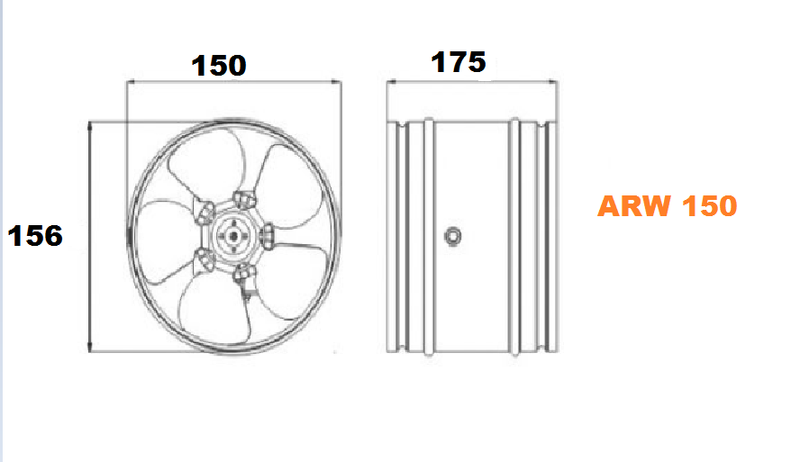 Витяжний канальний вентилятор AirRoxy aRw 150 (01-106) - фото 5 Витяжний канальний вентилятор AirRoxy aRw 150 (01-106) - фото 5