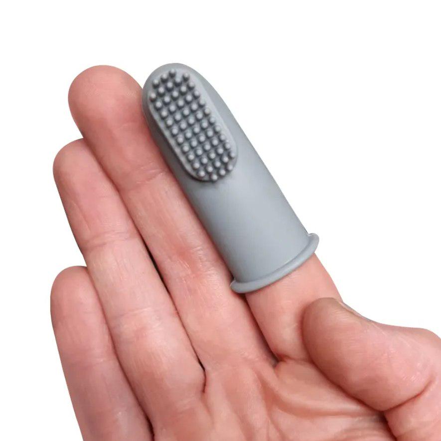 Зубна щітка силіконова Mommy Bag з масажем ясен Сірий (142687) - фото 5