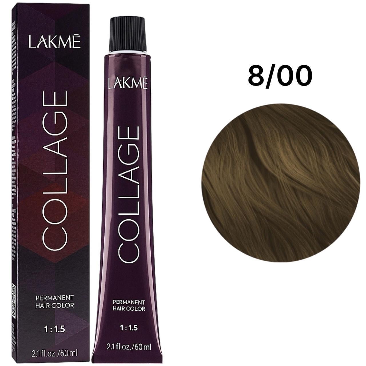 Краска для волос стойкая Lakme Collage Creme Hair Color 8/00 Светлый блондин натуральный 60 мл Краска для волос стойкая Lakme Collage Creme Hair Color 8/00 Светлый блондин натуральный 60 мл