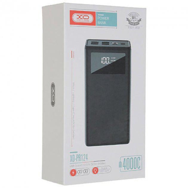 Повербанк XO PR124 Digital Display 40000 mah 3 input 4 output Black - фото 2