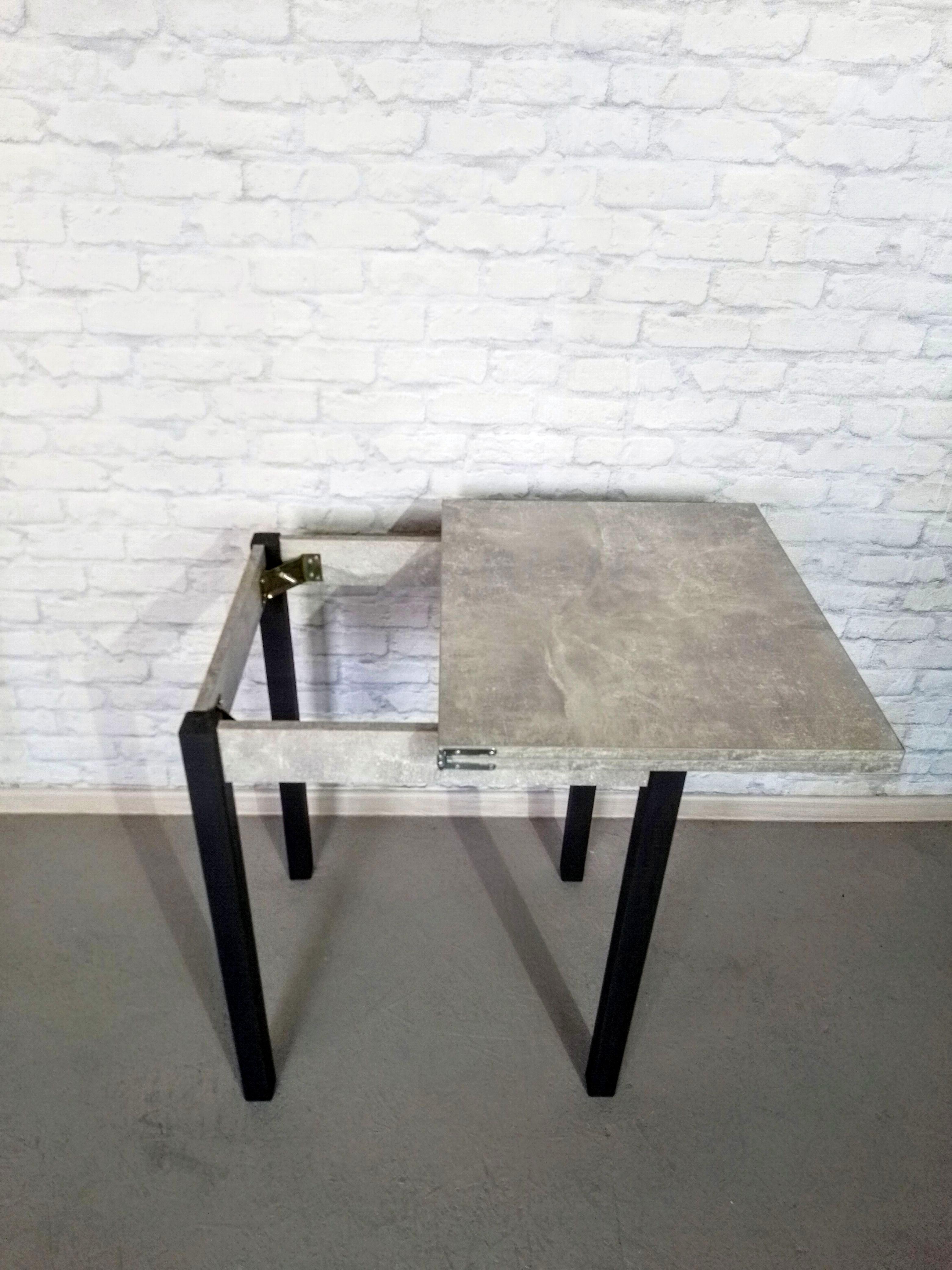 Обеденный стол Smart раскладной ножки деревянные 60х50х75 см Бетон/Графитовый (0003) - фото 3 Обеденный стол Smart раскладной ножки деревянные 60х50х75 см Бетон/Графитовый (0003) - фото 3