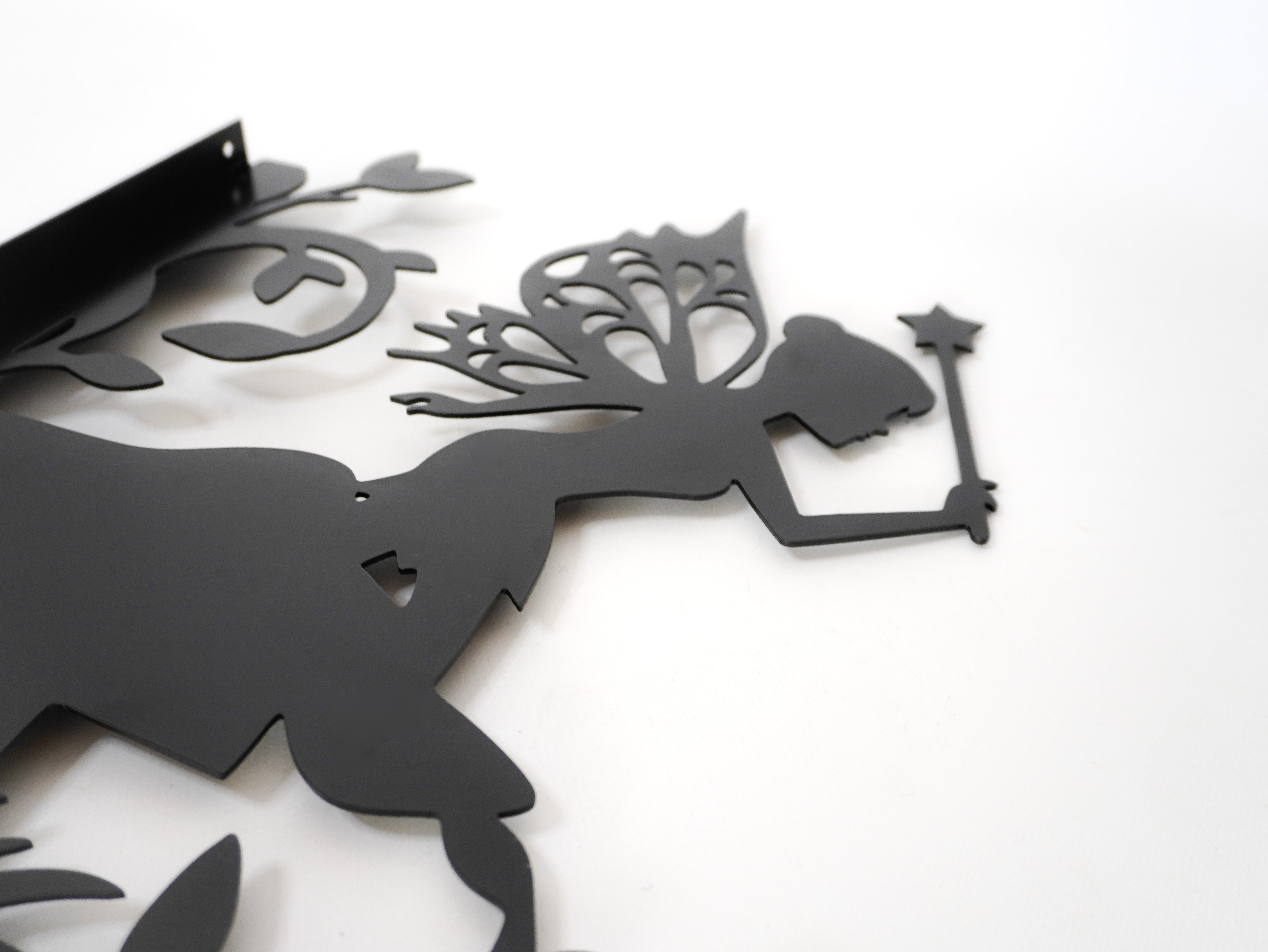 Кронштейн Фея с палочкой для кашпо с цветами метал Черный (М005) - фото 6