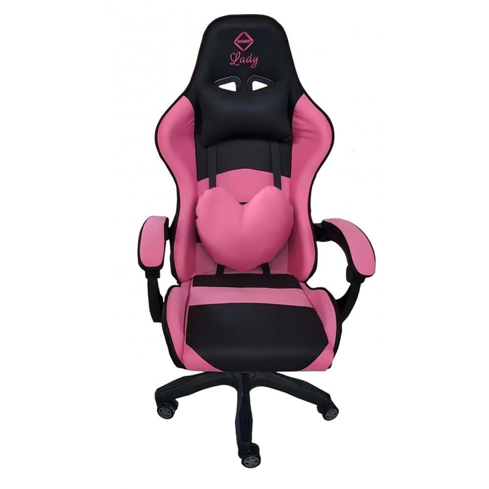 Крісло офісне комп'ютерне Bonro Lady 806 Чорно-рожевий (21589807) - фото 5