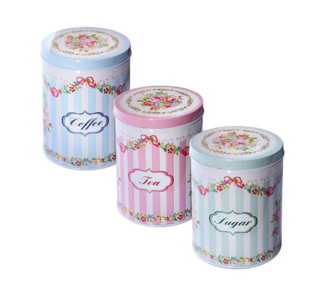 Банки для хранения металлические Stenson 10х10х14,5 см 3 шт. (AN013288)