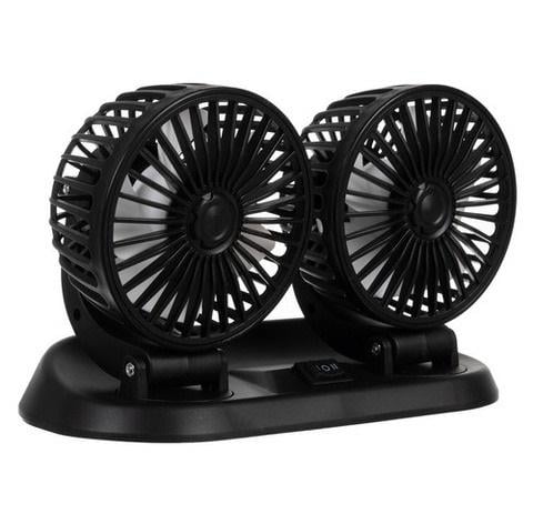 Вентилятор двойной роторный в салон автомобиля 12В Черный Вентилятор двойной роторный в салон автомобиля 12В Черный