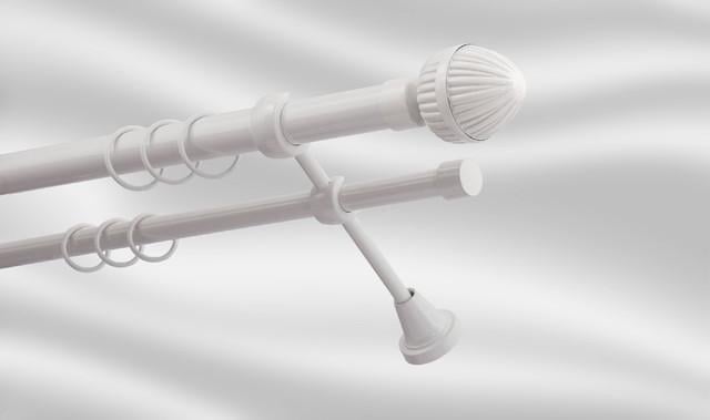 Карниз для шторы Plastidea Одеон металлический двойной с крючками D 25-16 мм 300 см Белый