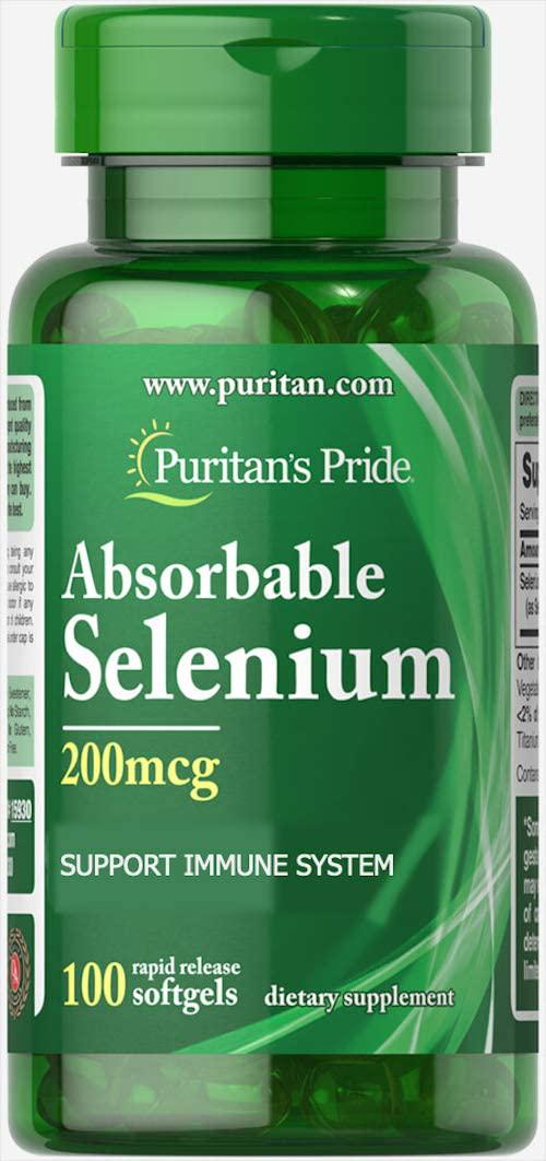 Абсорбируемый селениум Puritan's Pride 200 мг 100 капсул (00000029677)