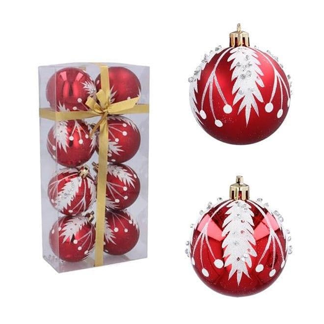 Набор новогодних шаров пластиковых 8 шт. d 6 см Красный (43188) - фото 1 Набор новогодних шаров пластиковых 8 шт. d 6 см Красный (43188) - фото 1
