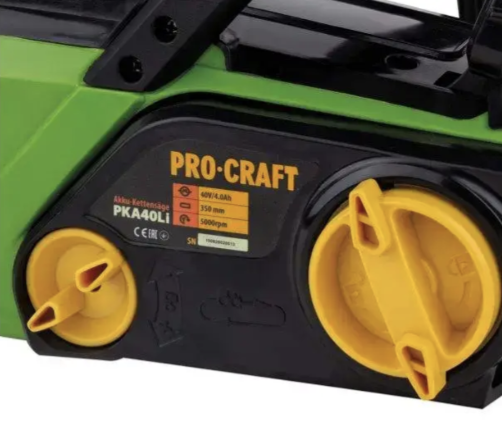 Пила ланцюгова акумуляторна ProCraft PKA-40LI з АКБ та зарядним пристроєм АКБ 4А/год (210709-Andr) - фото 4 Пила ланцюгова акумуляторна ProCraft PKA-40LI з АКБ та зарядним пристроєм АКБ 4А/год (210709-Andr) - фото 4