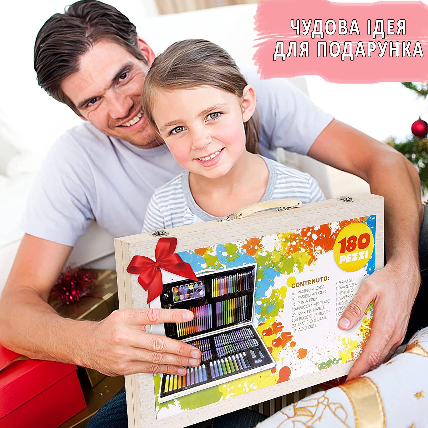 Детский набор для рисования Joyway 180 пр. в деревянном кейсе (RNG-202060) - фото 5