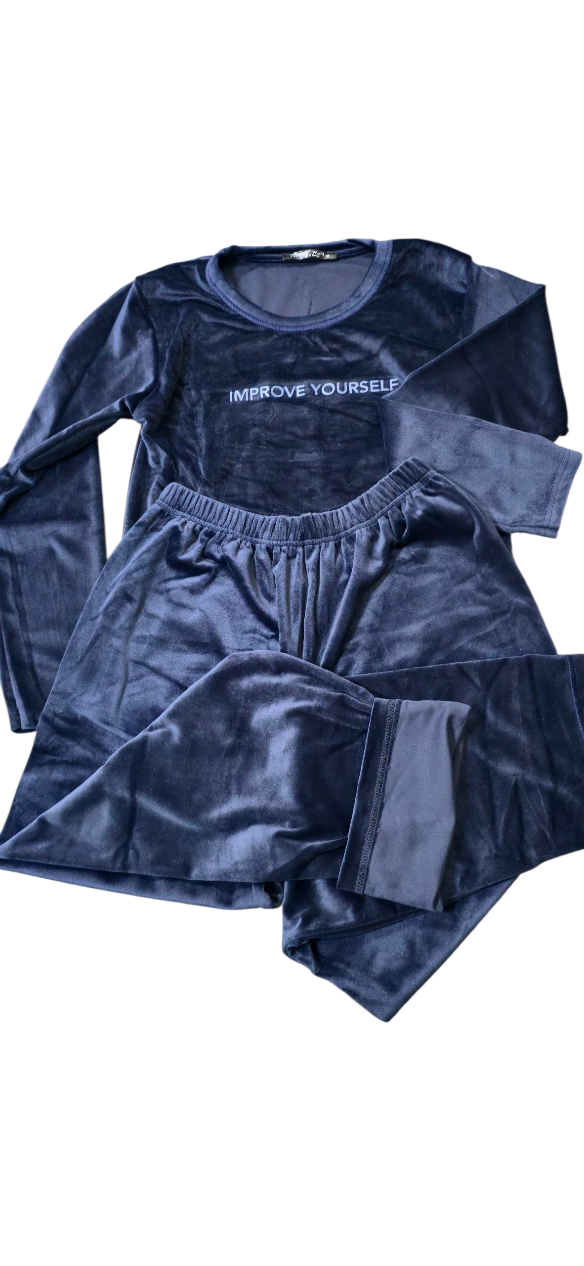 Пижама женская велюровая теплая М Синий (70100) - фото 2 Пижама женская велюровая теплая М Синий (70100) - фото 2