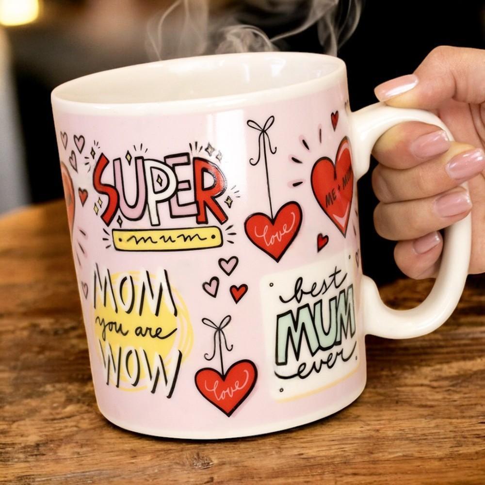 Кружка большая керамическая "The Best MOM in the world" 1 л Розовый - фото 4 Кружка большая керамическая "The Best MOM in the world" 1 л Розовый - фото 4