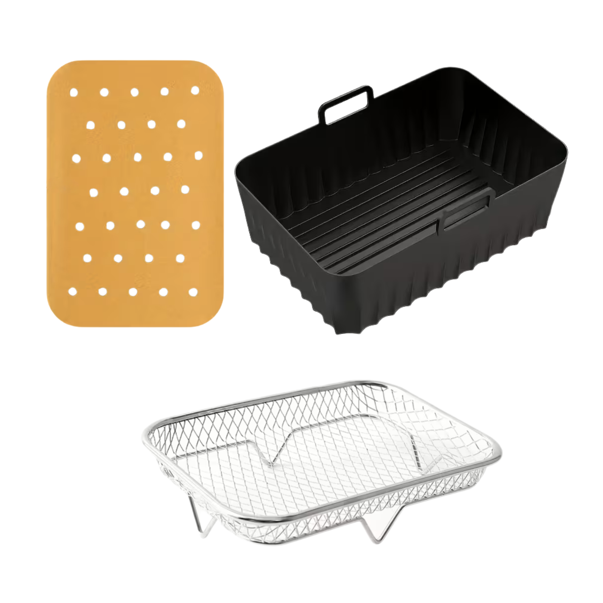 Набор для аэрогриля 3в1 пергамент 100 шт./сетка/силикон (11006)