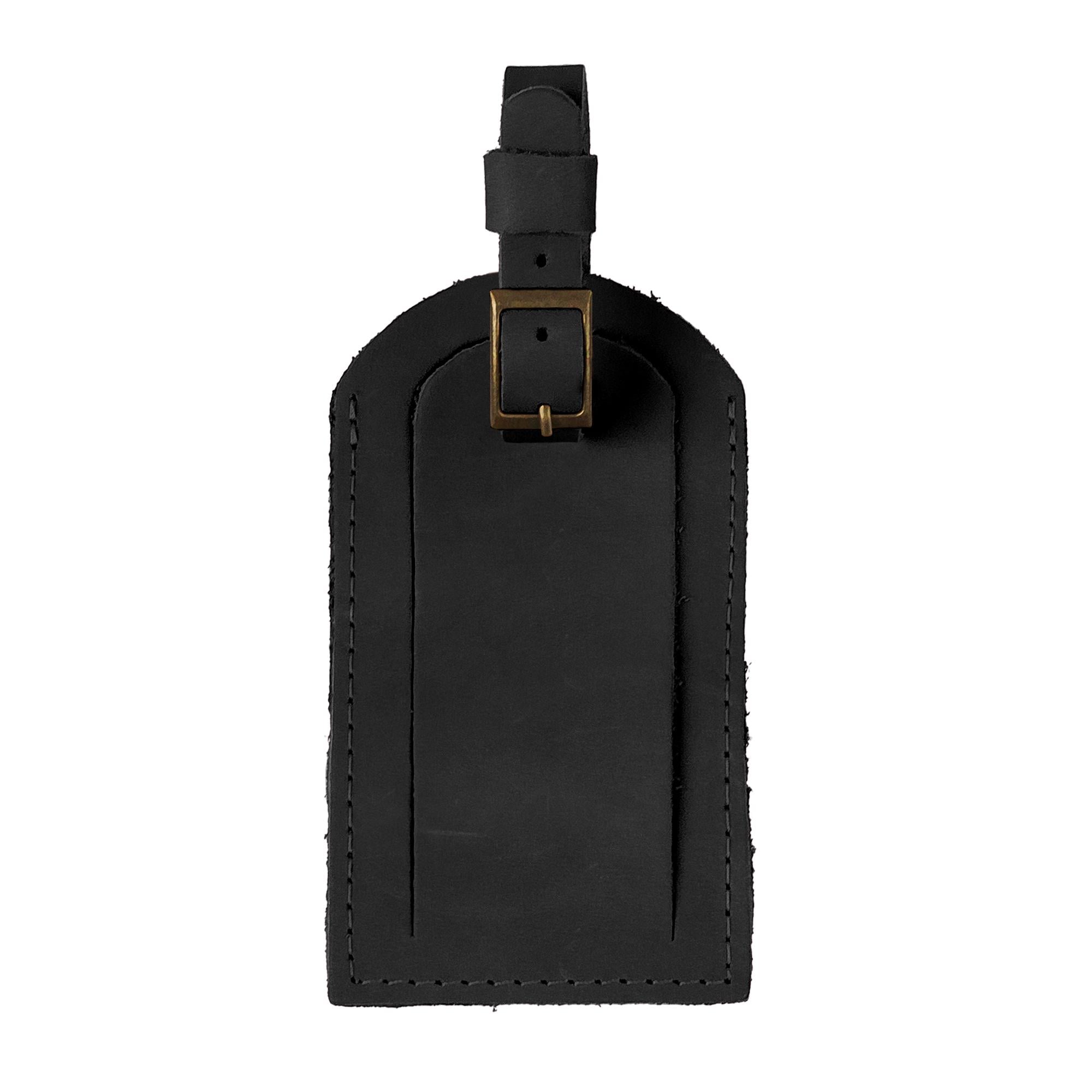 Бірка шкіряна для сумки/багажу з персоналізацією Чорний (116701)