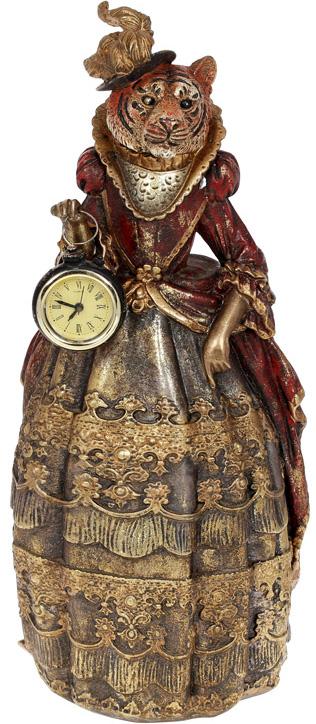 Фигурка декоративная Тигрица с Часами 42 см полистоун Бордо/Золото (BD-419-252)