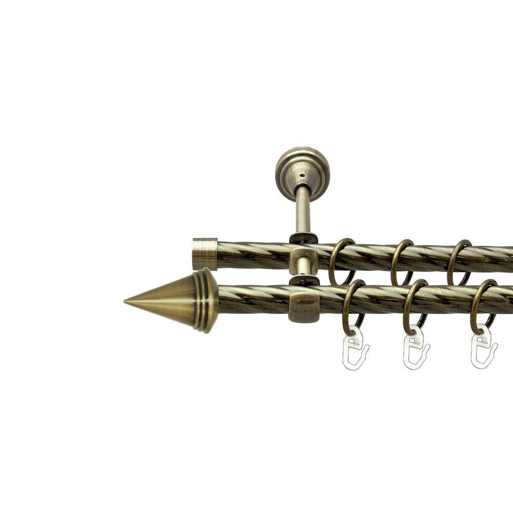 Карниз Orvit Конус двухрядный скрученный 16/16 мм 200 см Антик (00-00022470)