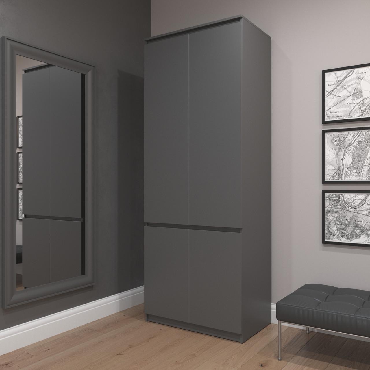 Шафа гардеробна Вайс R-10 802х500х2110 мм Антрацит (30822968) - фото 1 Шафа гардеробна Вайс R-10 802х500х2110 мм Антрацит (30822968) - фото 1