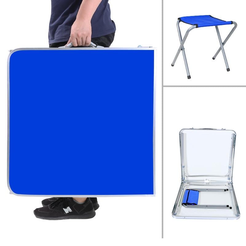 Стол раскладной с 4 стульями для пикника 3 режима высоты Синий (13-2) - фото 4