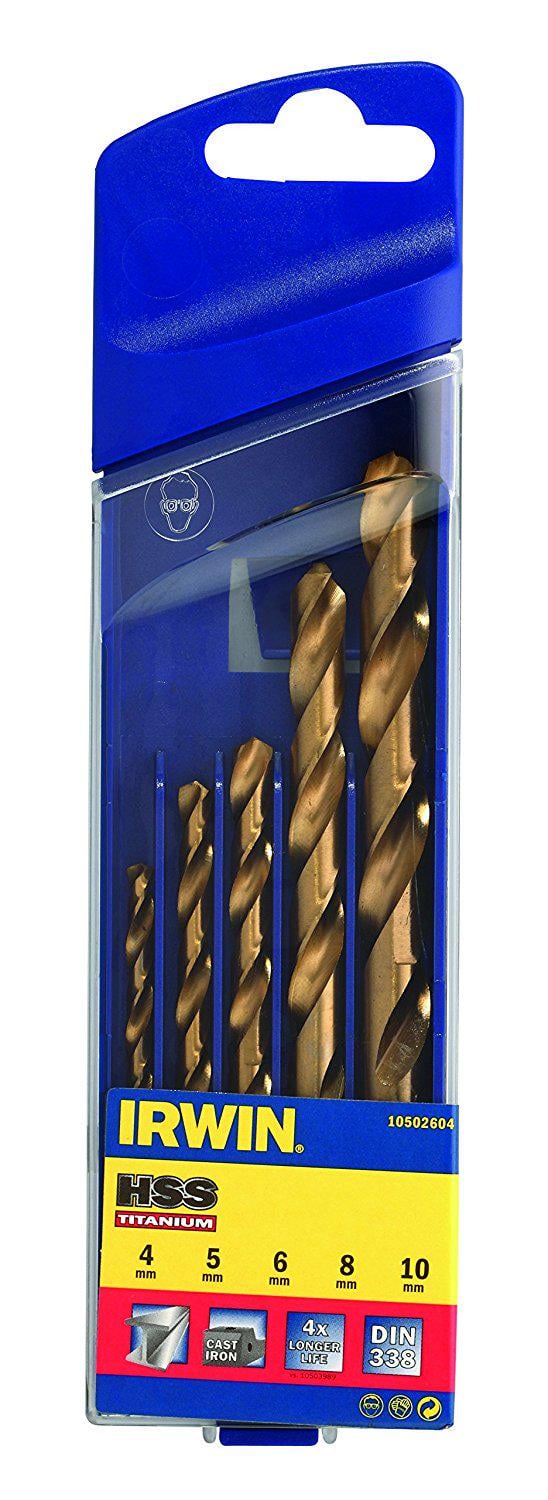 Набор сверл Irwin HSS Pro Titanium 4/5/6/8/10 мм (10502604)